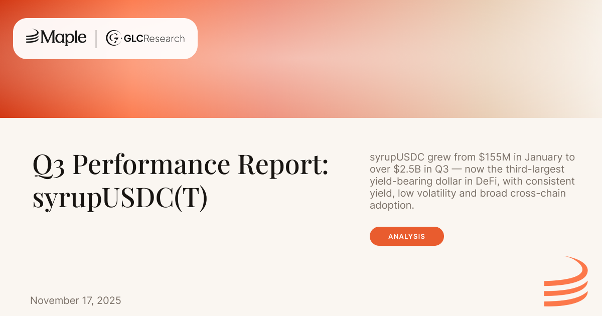 Q3 Performance Report: syrupUSDC(T)